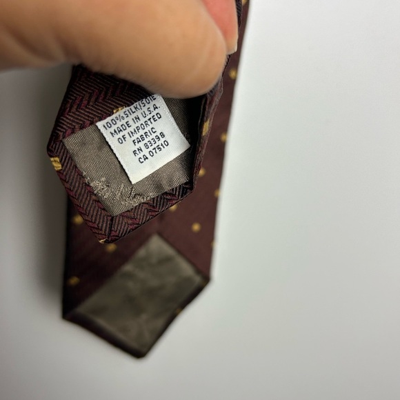 VTG Y2K Kalvin Klein Collection 100% Silk Brown Mens Boho Formal Work wear Tie - Picture 6 of 10